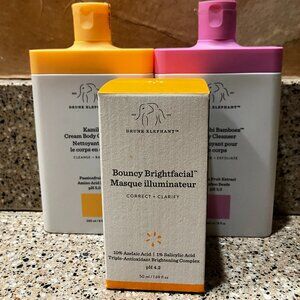 Drunk Elephant Set of Body Cleansers Kamili, Scrubbi Bamboes, Bouncy facial! NEW